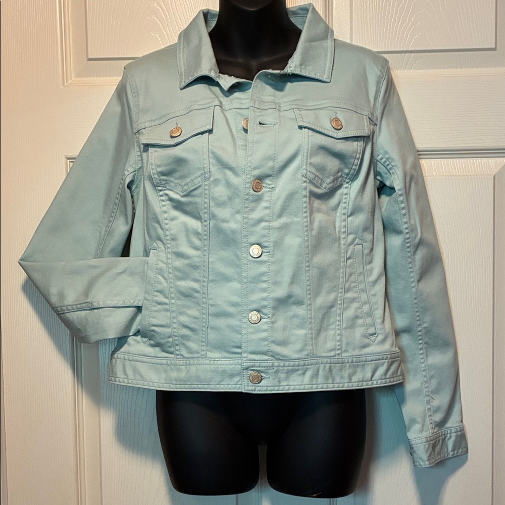 Talbots Mint Blue Denim Jacket